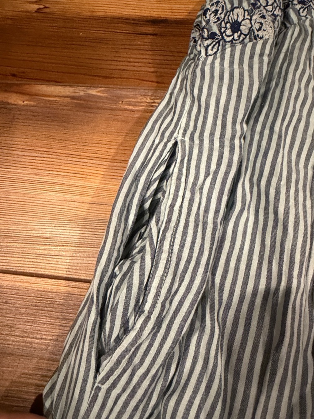 Anthropologie Striped Cotton Tie-Shoulder Sundress in Light Blue - Picture 5 of 8